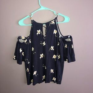 Off the shoulder flower print top